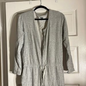 Straight leg Grey onesie Aerie with drawstring, buttons, and pockets